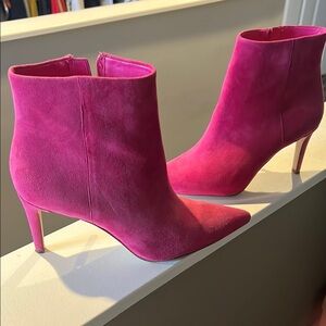 Elegant Pink Suede Ankle Boots Sam Edelman